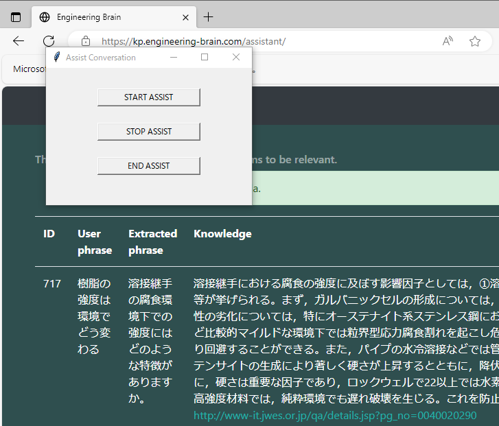 リモート会議中に関連知識を提供するツールを公開